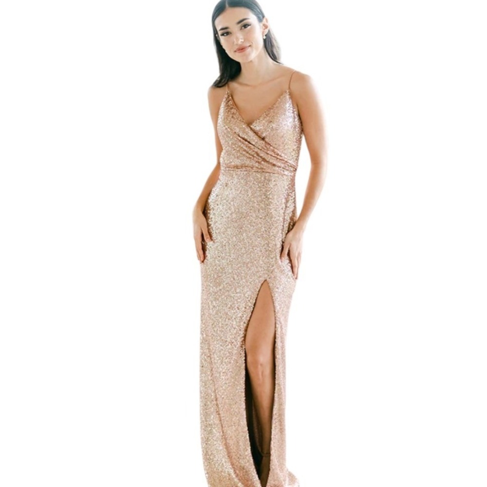 Reverly Rava Sequin Prom Wedding Formal Event Dress Womens size 4 Glamorous